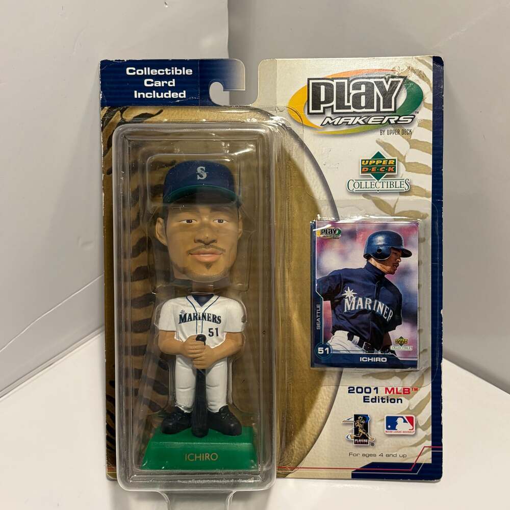 2001 Upper Deck Ichiro Suzuki Seattle Mariners Rookie Bobblehead & Card